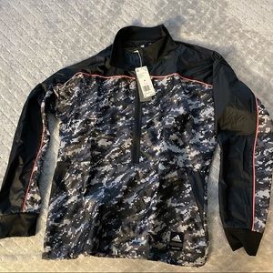 Adidas camouflage with pink stripe windbreaker